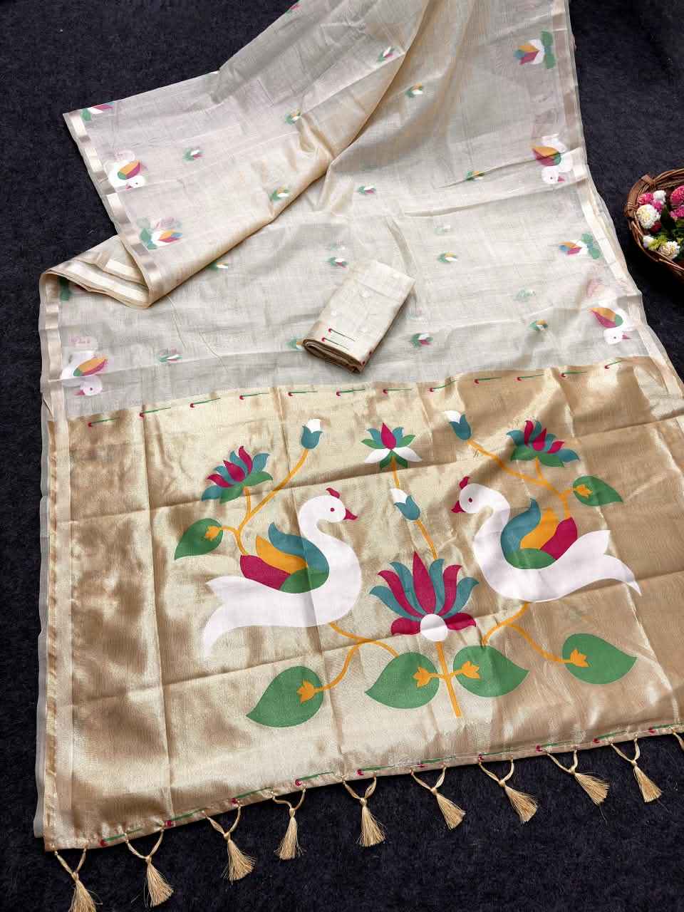SOFT MOONGA COTTON ZARI WEAVING PAITHANI SAREE 3