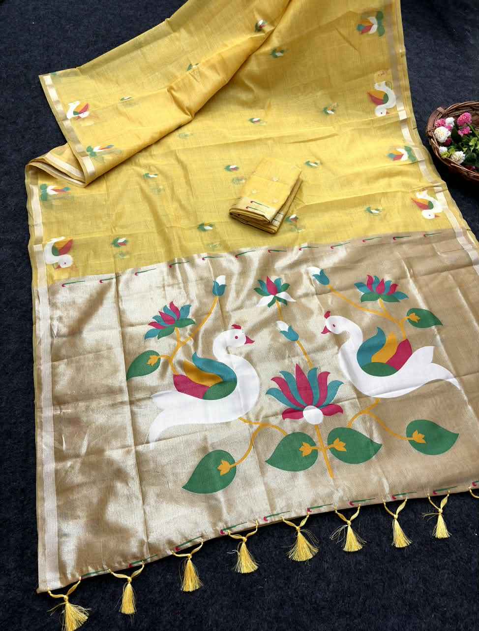 SOFT MOONGA COTTON ZARI WEAVING PAITHANI SAREE 3