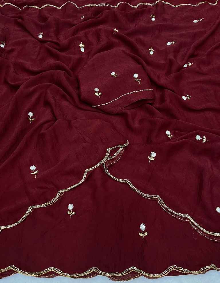 SOFT RANGOLI CRUSH CUTDANA HANDWORK SAREE