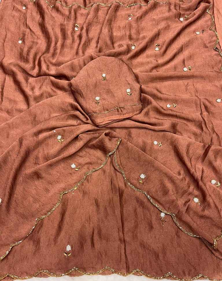 SOFT RANGOLI CRUSH CUTDANA HANDWORK SAREE