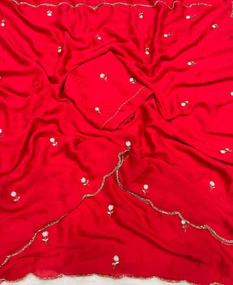 SOFT RANGOLI CRUSH CUTDANA HANDWORK SAREE