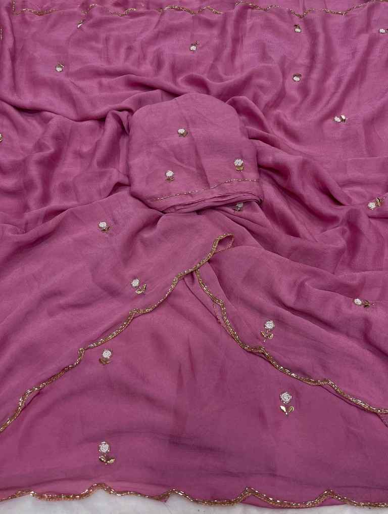 SOFT RANGOLI CRUSH CUTDANA HANDWORK SAREE