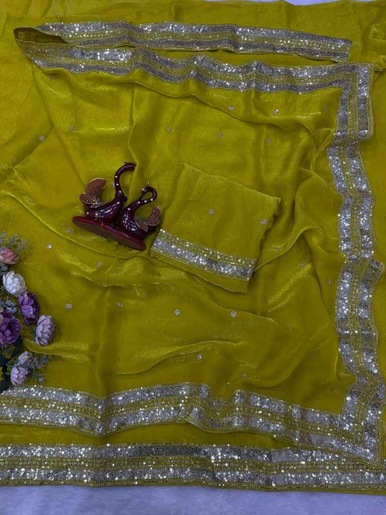 SOFT SPACE SILK SEQUINS EMBROIDERY WORK SAREE