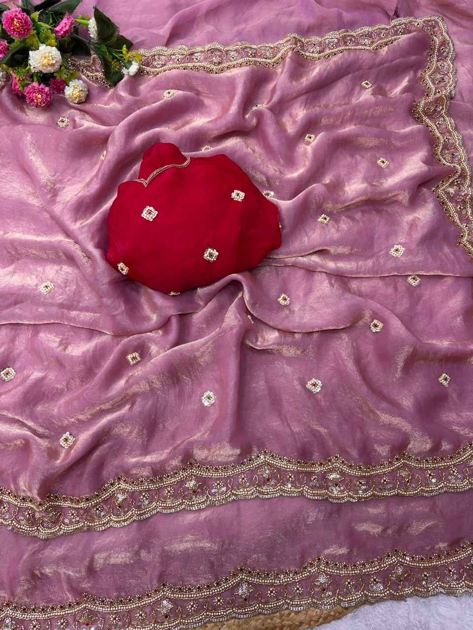 SPACE SILK SEQUENCE BRITS WORK ARCO BORDER SAREE 