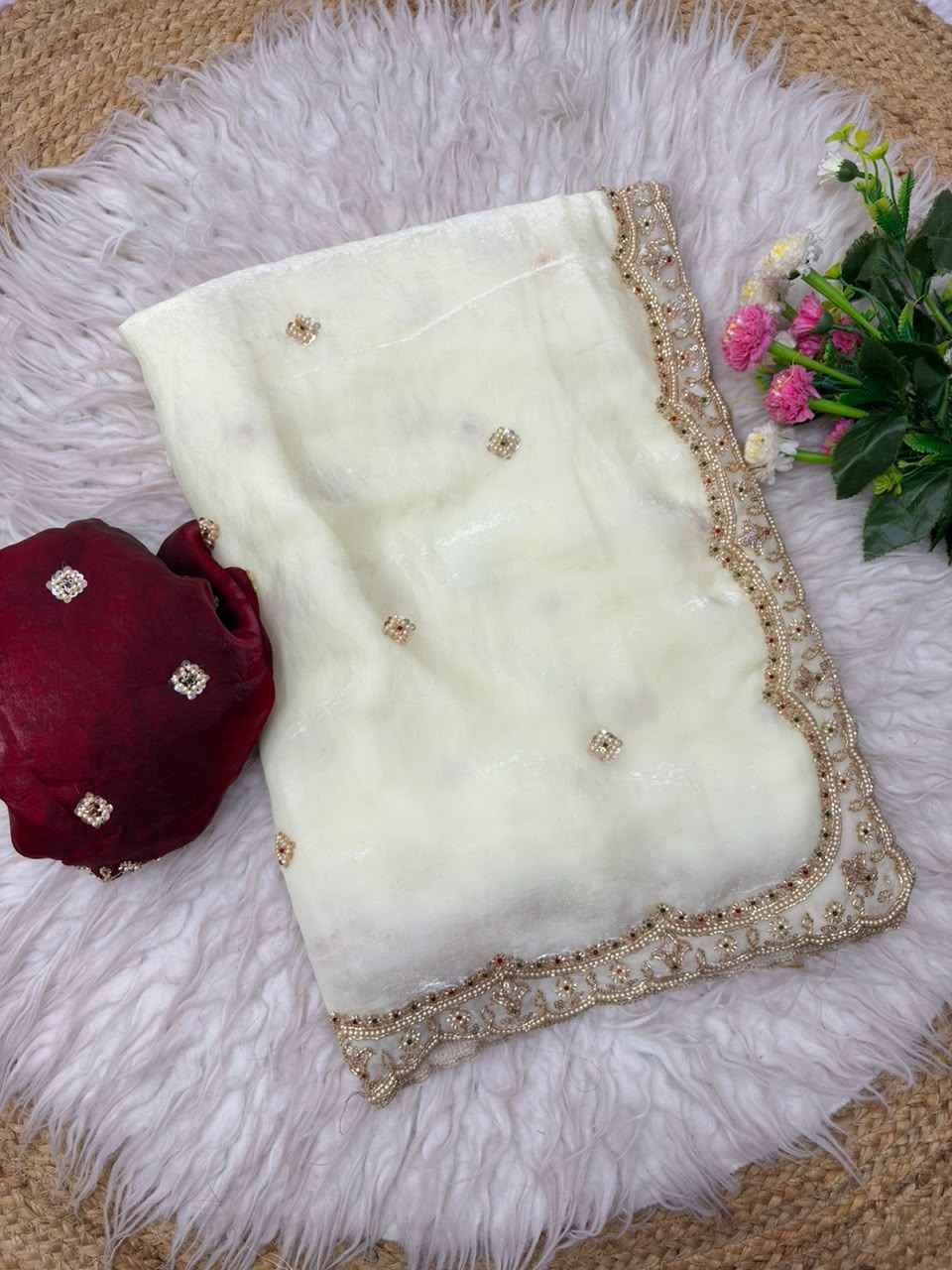 SPACE SILK SEQUENCE BRITS WORK ARCO BORDER SAREE 