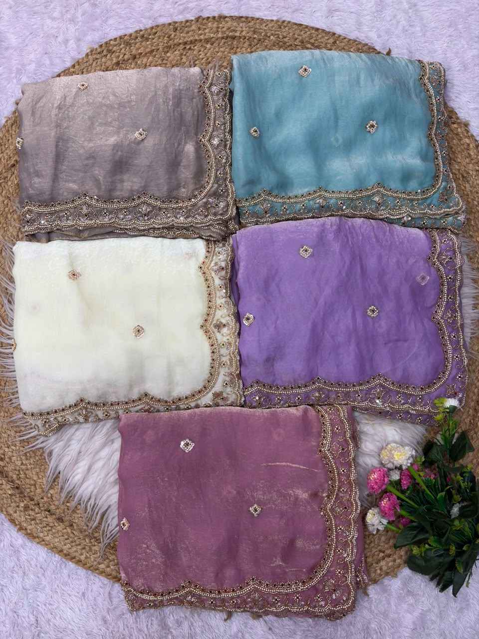 SPACE SILK SEQUENCE BRITS WORK ARCO BORDER SAREE 