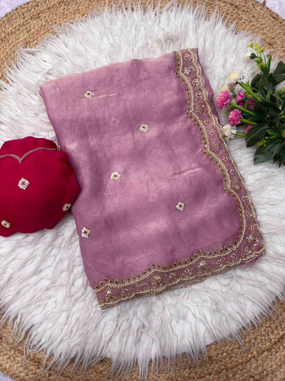 SPACE SILK SEQUENCE BRITS WORK ARCO BORDER SAREE 