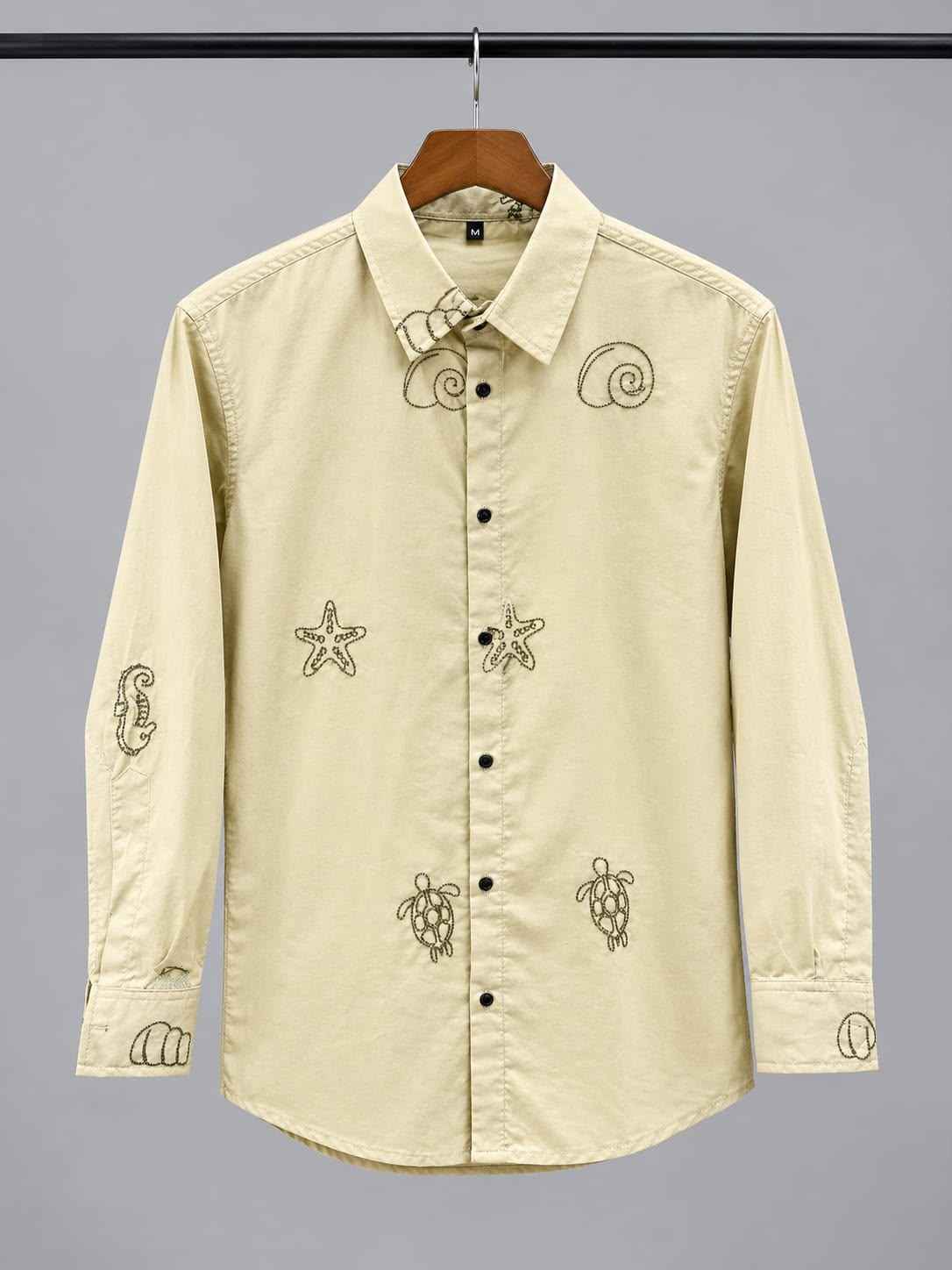 MENS EXCLUSIVE COTTON EMBRODARY WORK STYLISH SHIRT 
