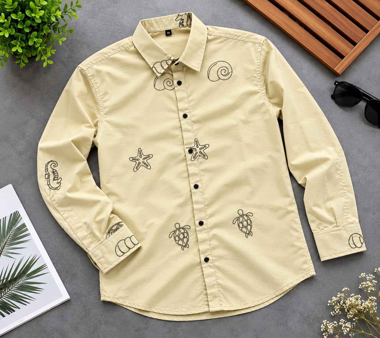 MENS EXCLUSIVE COTTON EMBRODARY WORK STYLISH SHIRT 