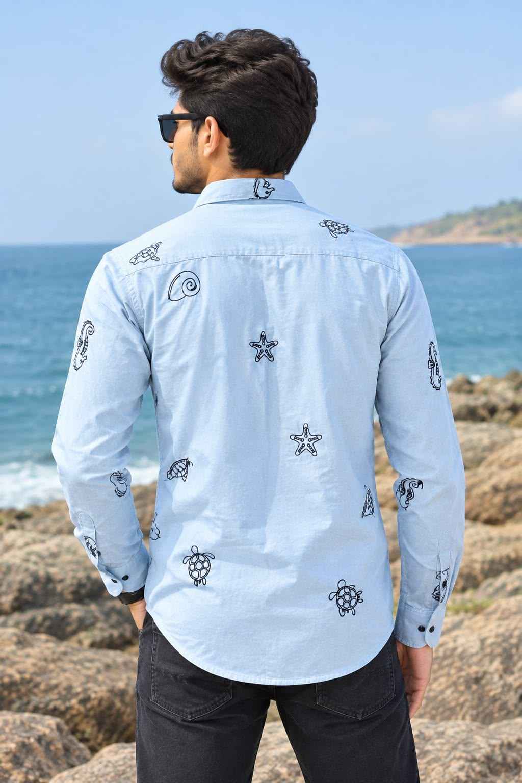 MENS EXCLUSIVE COTTON EMBRODARY WORK STYLISH SHIRT 