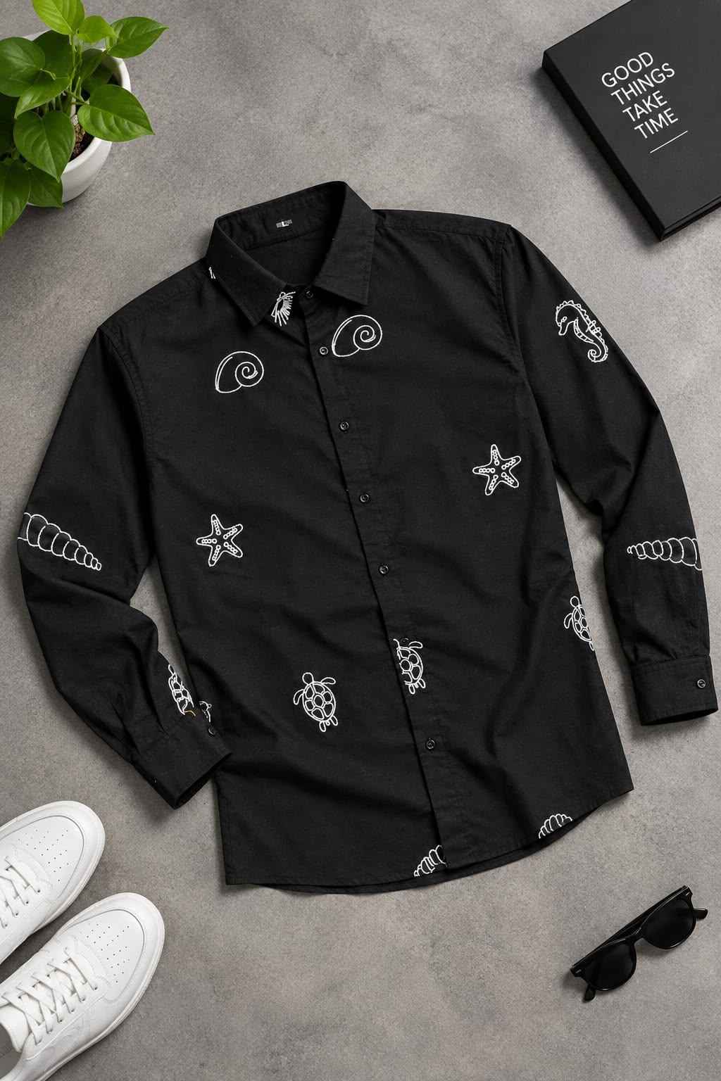 MENS EXCLUSIVE COTTON EMBRODARY WORK STYLISH SHIRT 