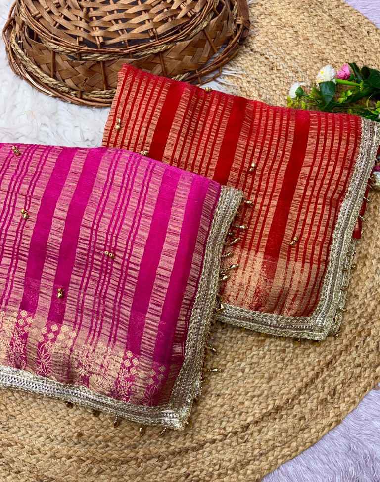 BANARASI SATTIN CHIFFON SILK GHUNGHROO WORK SAREE